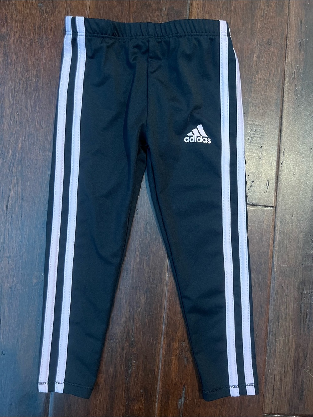 adidas Black Joggers with light pink Side Stripes - 3t